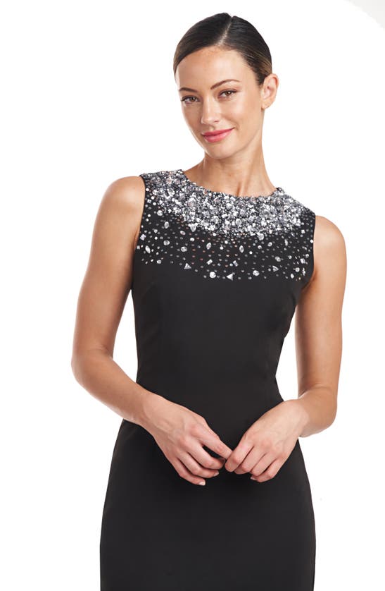 Shop Js Collections Corinne Beaded Sleeveless Cocktail Sheath Dress In Black