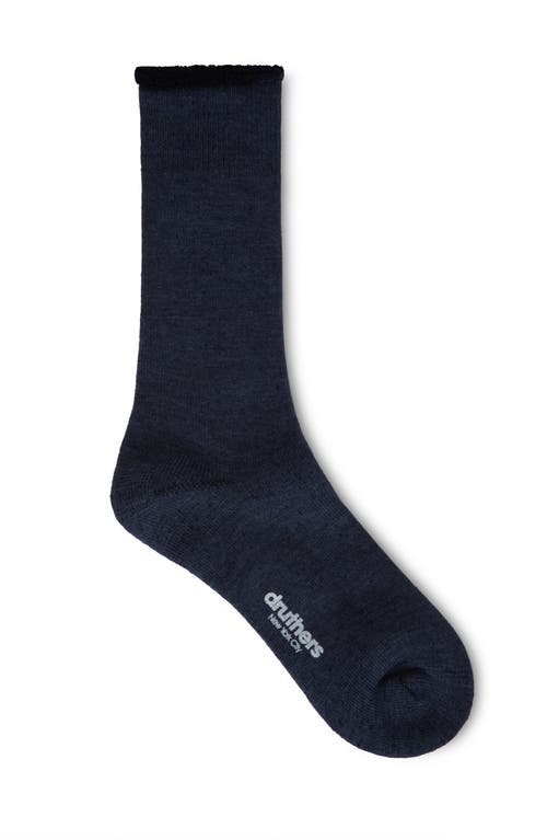 Druthers Nyc Relacks Merino Wool Japanese House Sock In Navy Marled