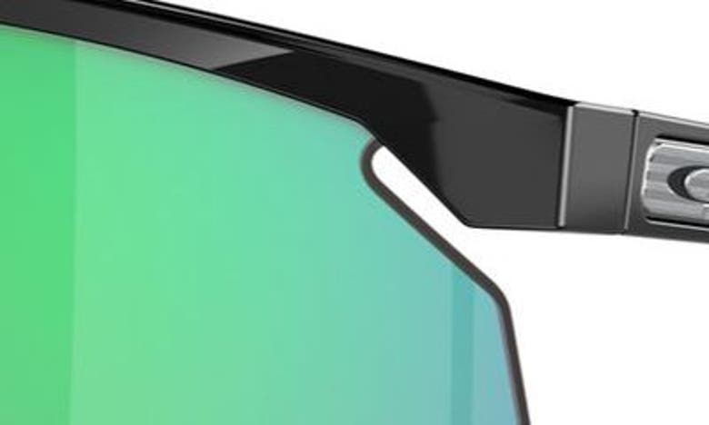 Oakley Bxtr 39mm Polarized Rectangular Sunglasses In Shiny Black