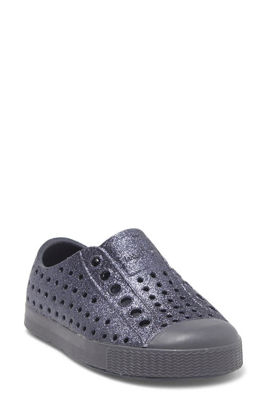 Native Shoes Jefferson Bling Glitter Slip-on Vegan Sneaker In Onyxblng/ Onyx