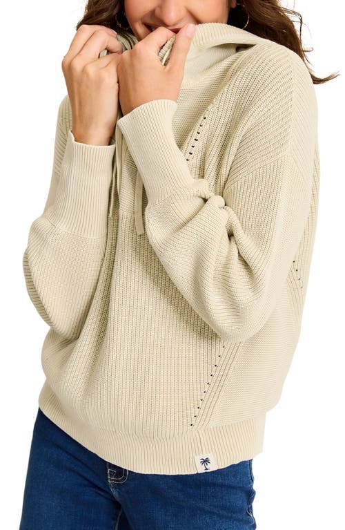 Shop Tommy Bahama Indigo Palms Salt Wash Cotton Sweater Hoodie In Bleached Sand