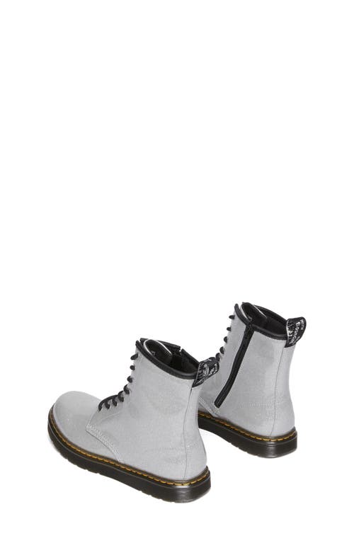 Dr. Martens' Dr. Martens Kids' Zavala Silver Coated Glitter Boot In Silver
