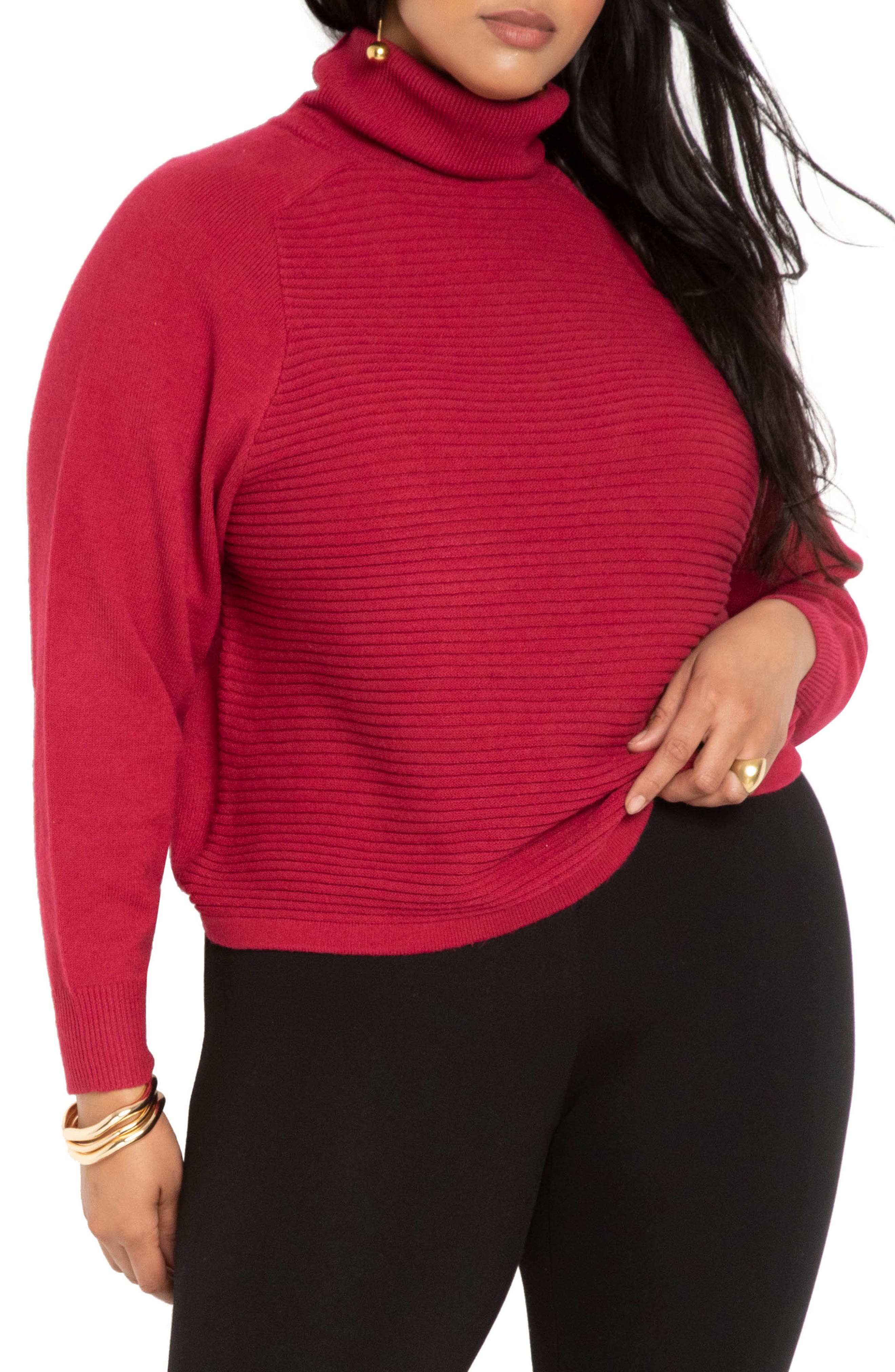 ELOQUII Relaxed Turtleneck Sweater 
