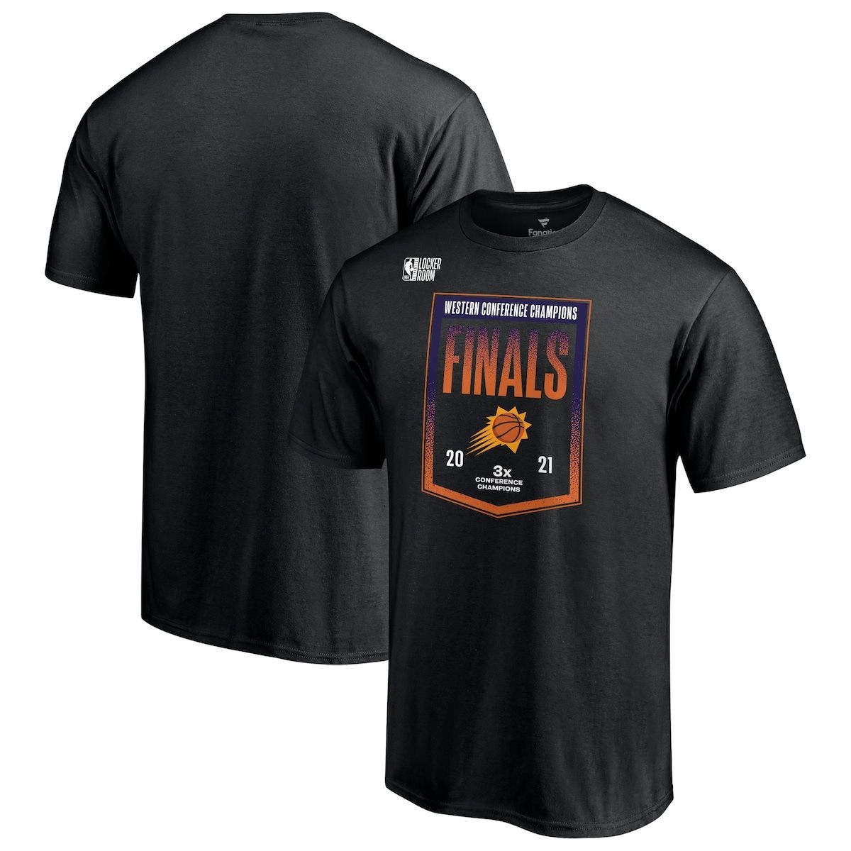 FANATICS Men's Fanatics Branded Black Phoenix Suns 2021 Western Conference Champions Locker Room T-Shirt