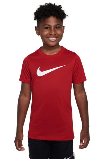 Nike Kids' Dri-fit Legend T-shirt In University Red/white