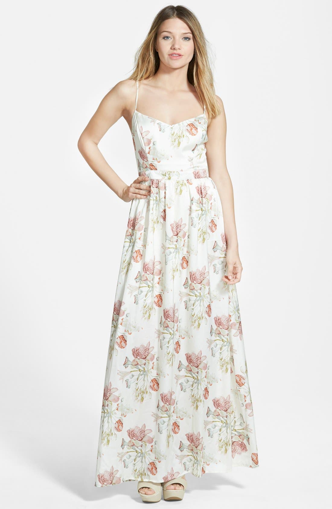 floral maxi dress spaghetti strap