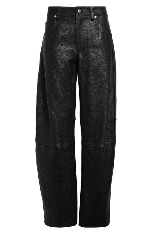 Shop Alexander Wang Articulated Low Rise Leather Pants In 001 Black