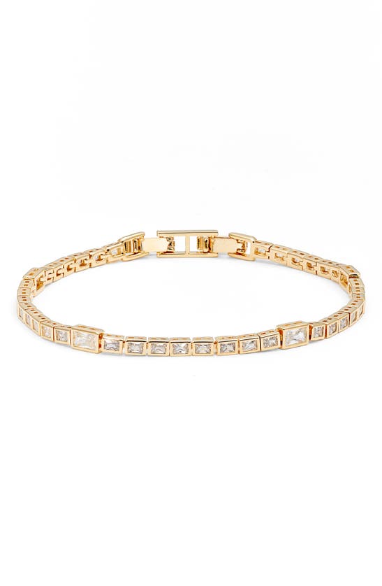 Shop Nordstrom Cubic Zirconia Eternity Tennis Bracelet In Clear- Gold