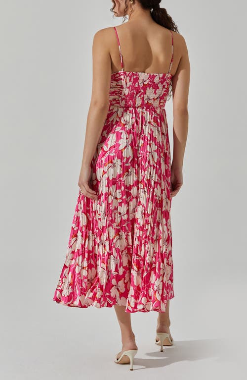 Shop Astr The Label Maeve Floral Midi Sundress In Pink Cream Floral