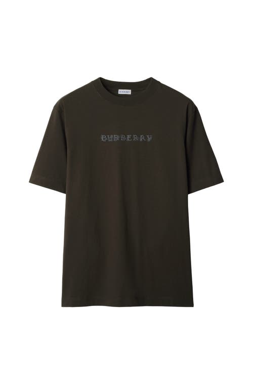 Burberry Brown Printed Paisley Logo T-shirt In Shadow