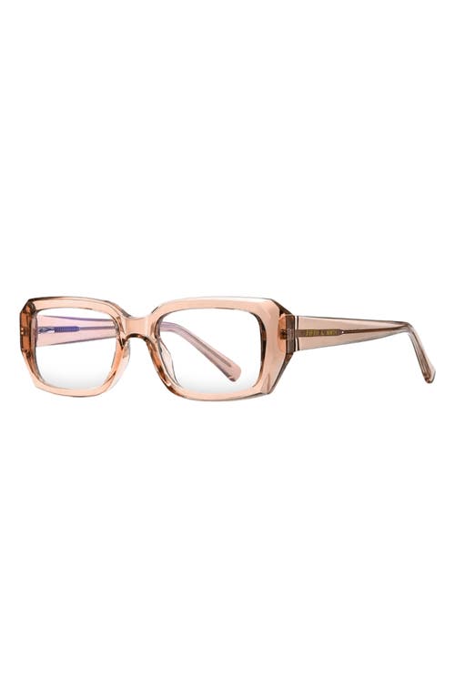 Fifth & Ninth Noa 51mm Rectangular Blue Light Blocking Glasses In Tan/clear