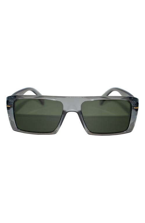 Shop Fifth & Ninth Atlas 54mm Polarized Rectangular Sunglasses In Gray/olive