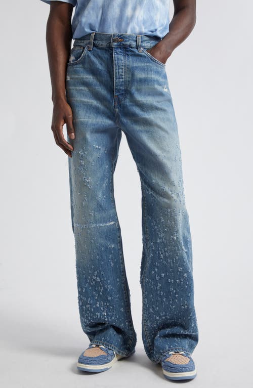 AMIRI Shotgun Distressed Denim Baggy Jeans Crafted Indigo at Nordstrom,