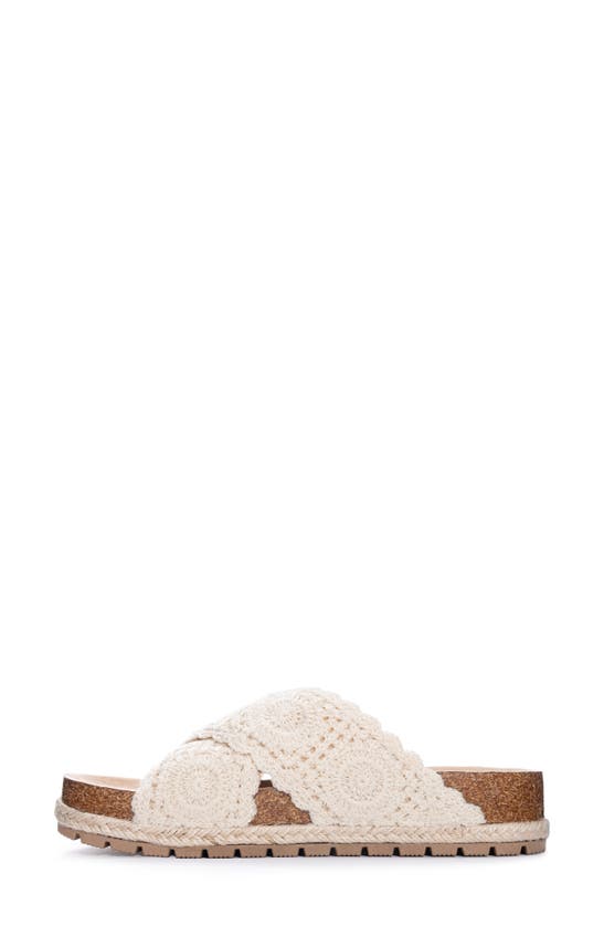 Dirty Laundry Tacoma Crochet Slide Sandal In Cream