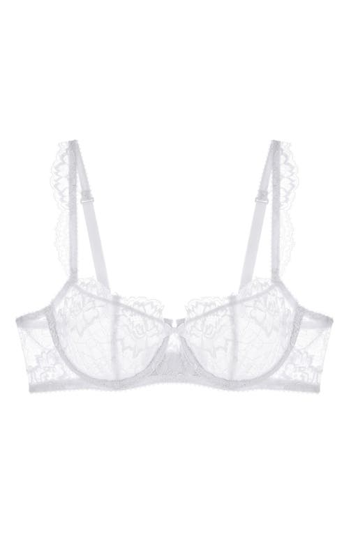 Shop Journelle Isabel Lace Underwire Balconette Bra In Blanc