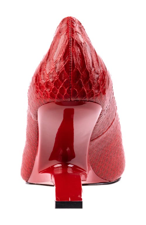 Ninety Union Intense Snake Embossed Pump In Red Snake