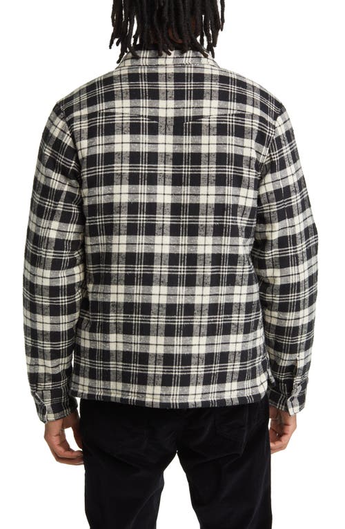 Shop Officine Generale Officine Générale Harring Plaid Cotton Shirt Jacket In Black/ecru