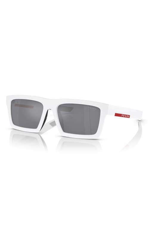 55mm Rectangular Sunglasses in Black White