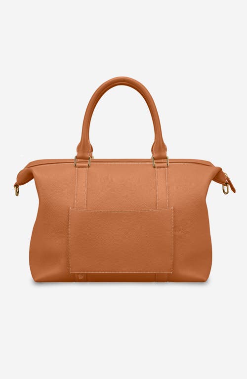 Shop Maison De Sabre Maison De Sabré Large Leather Weekender Bag In Pecan Brown