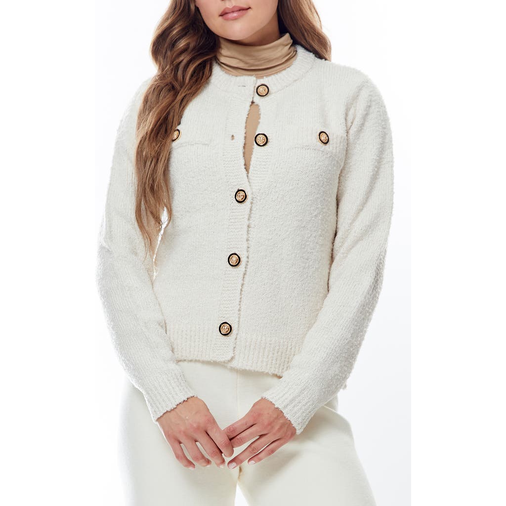 By Design Franca Bouclé Cardigan In Gardenia