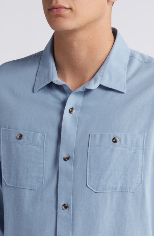 Shop Travismathew Cloud Flannel Button-up Shirt In Light Blue