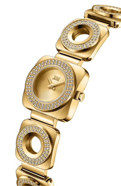 Jbw Chasm Bracelet Watch, 22mm In 18k Gold/gold/crystals