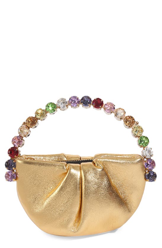 L'alingi Micro Eternity Crystal Top Handle Bag In Gold