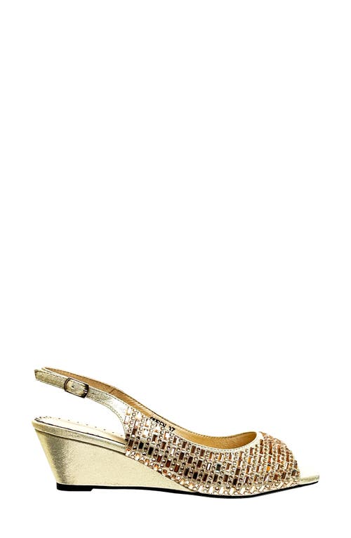 Lady Couture Queen Slingback Wedge Heel Sandal In Champagne
