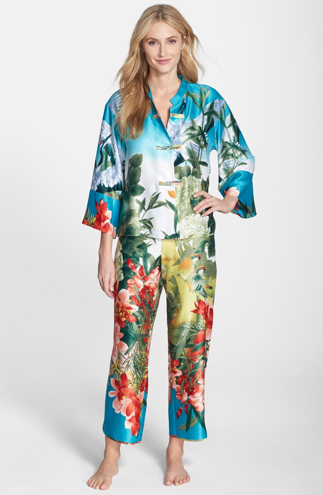 Natori 'Birds of Paradise' Charmeuse Pajamas Nordstrom