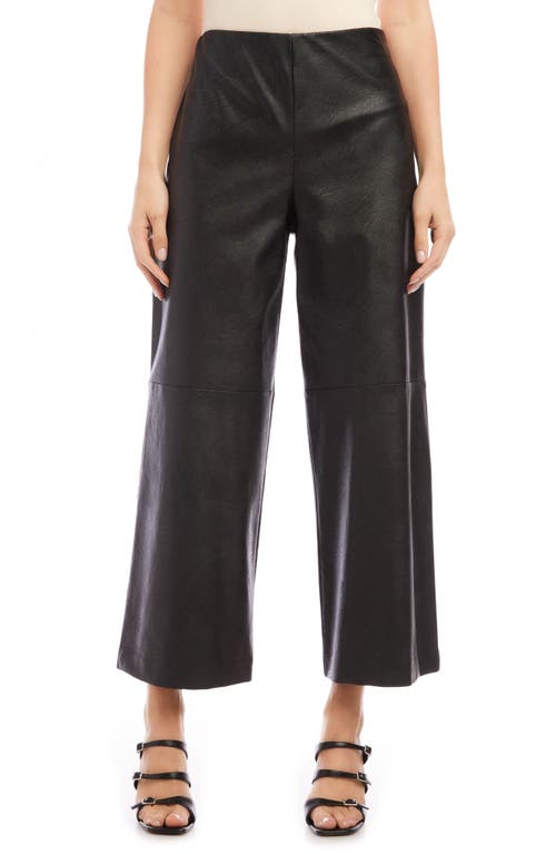 Karen Kane Wide Leg Crop Faux Leather Pants in Black at Nordstrom, Size Large