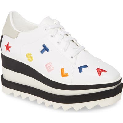 Stella Mccartney Sneak-Elyse Logo Platform Sneaker, White