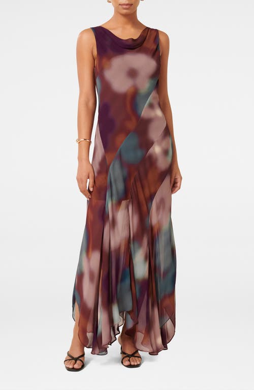 Ever New Sage Cowl Neck Handkerchief Hem Maxi Dress In Daymar Floral