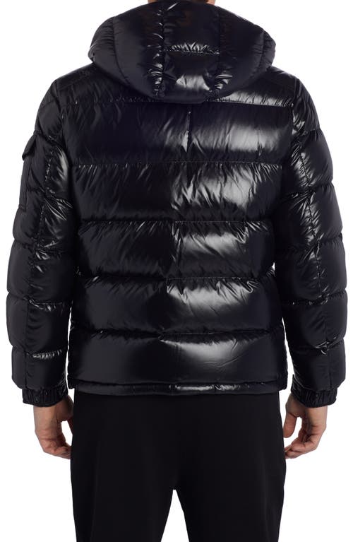 Shop Moncler Maya Lacquered Down Jacket In Black/black