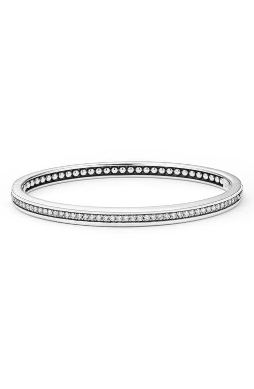 LAGOS Caviar Spark Diamond Bangle Bracelet in Silver 