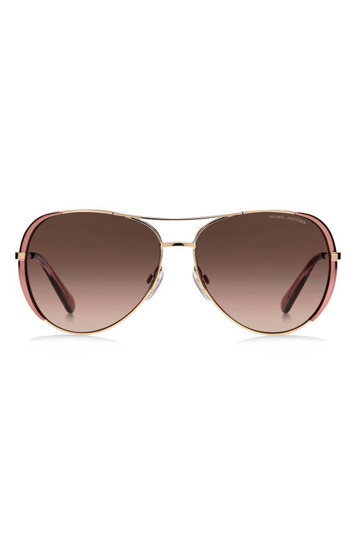 Marc Jacobs 59mm Gradient Aviator Sunglasses In Gold/brown Gradient