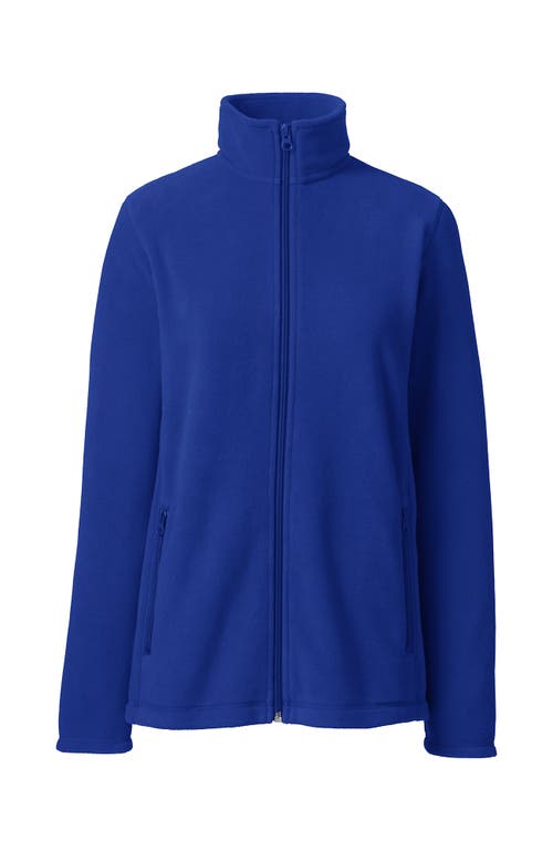 Shop Lands' End Full-zip Mid-weight Fleece Jacket In Cobalt