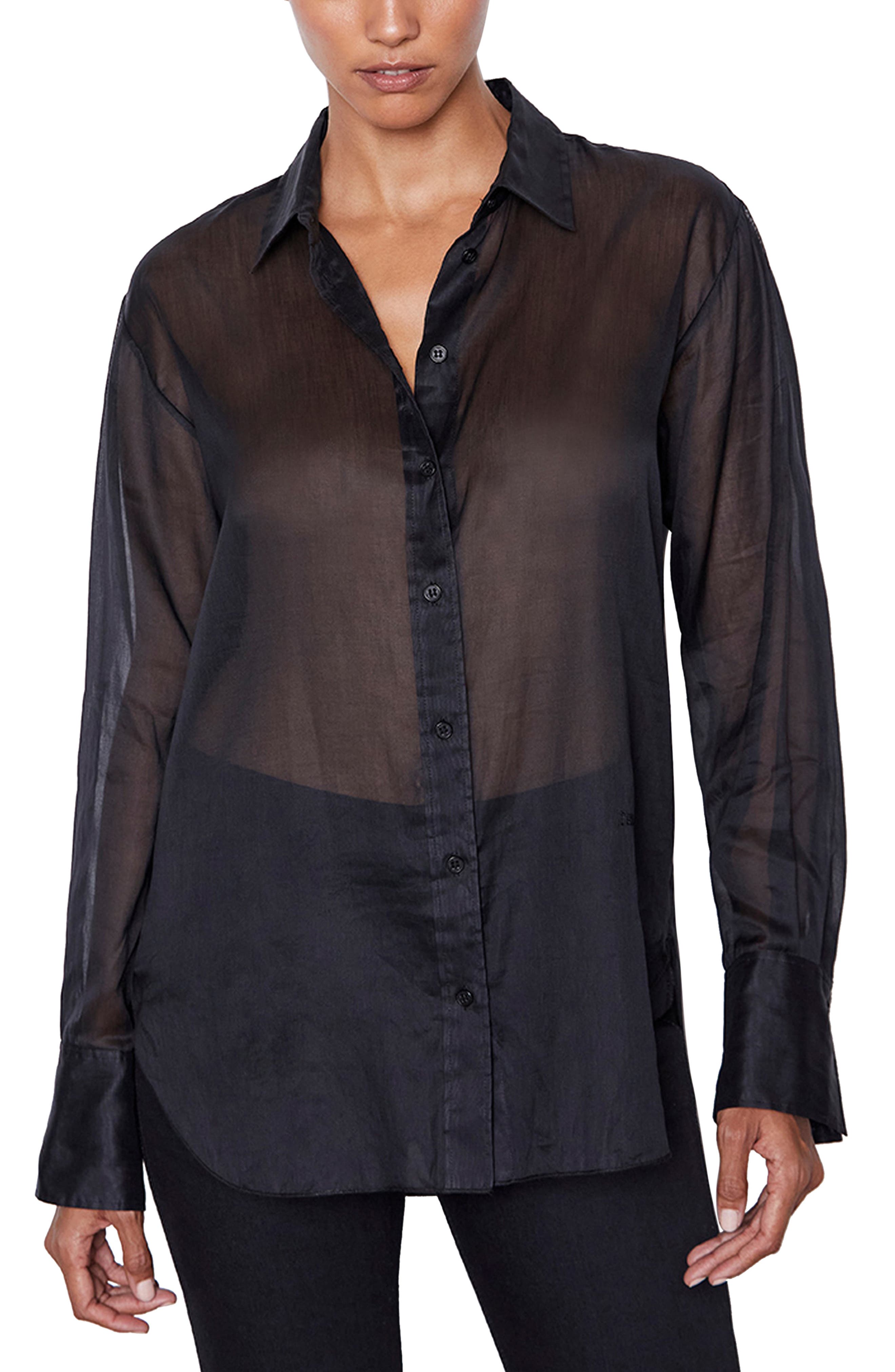 Women's Black Button Down Shirts 