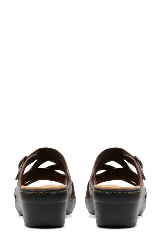 Clarks Merliah Holly Strappy Wedge Heel Platform Sandals In Dark Brown
