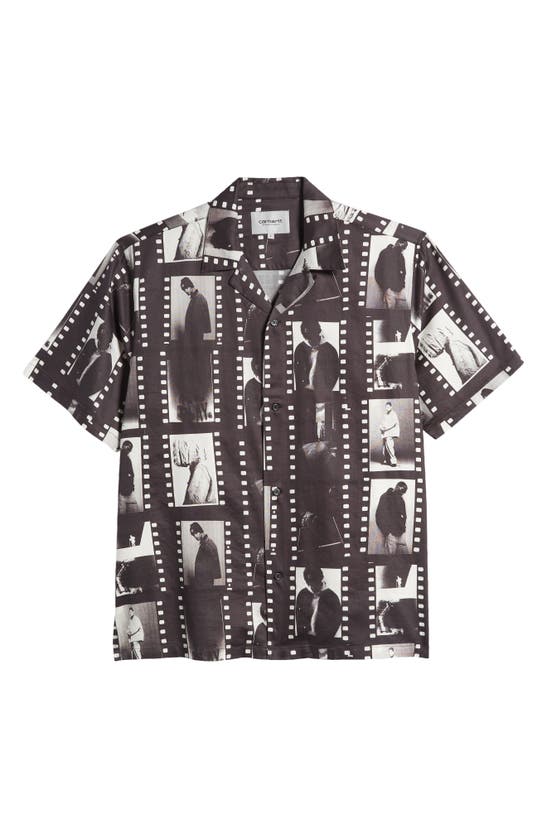 Shop Carhartt Work In Progress Photo Strip Short Sleeve Cotton Blend Button-up Shirt In Photo Strip Print