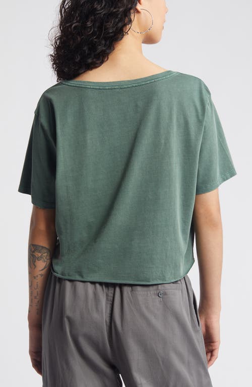 Shop Bp. Washed V-neck Crop T-shirt In Green Tree