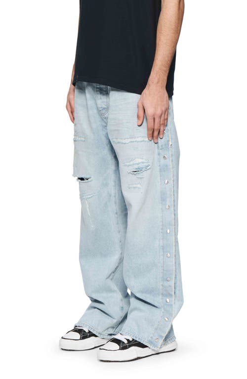 Purple Brand Tearaway Distressed Jeans In Light Indigo