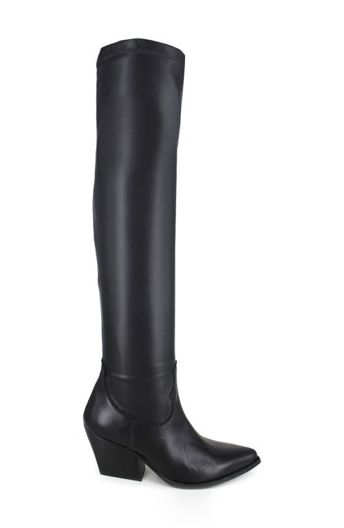 Shop Ziginy Betty Water Resistant Knee High Western Boot In Black