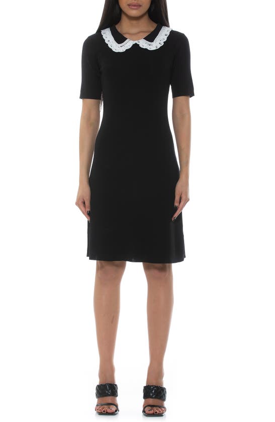 Alexia Admor Kacey Collar Fit & Flare Dress In Black