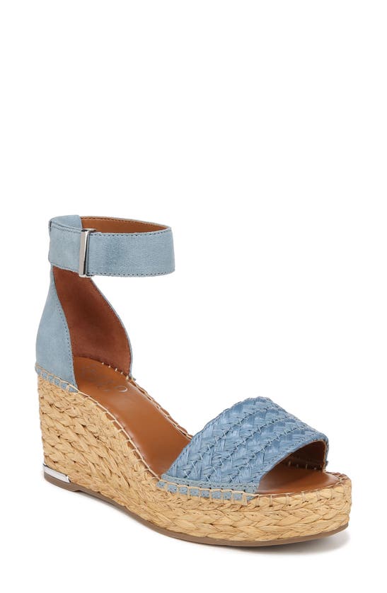 Shop Franco Sarto Clemens Ankle Strap Platform Wedge Sandal In Denim