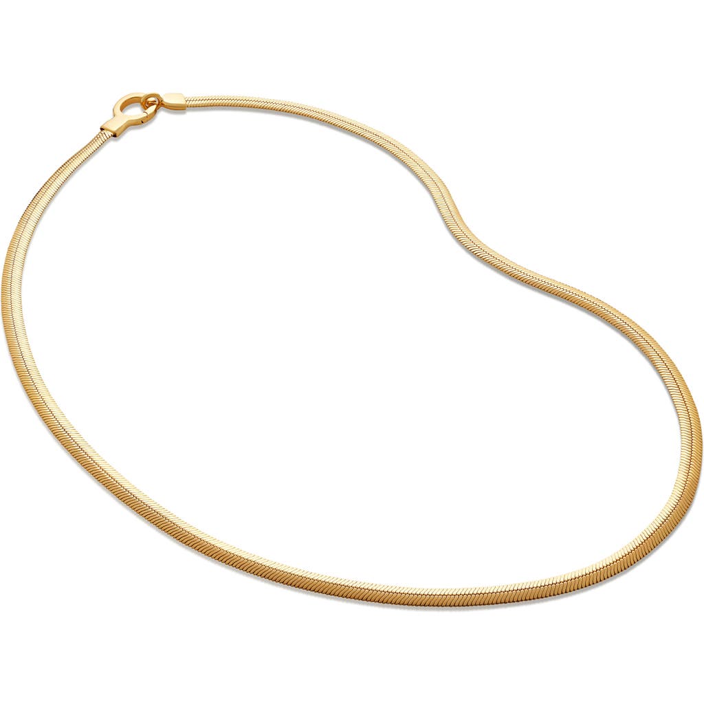 Monica Vinader Wide Snake Chain Necklace In 18ct Gold Vermeil/ss