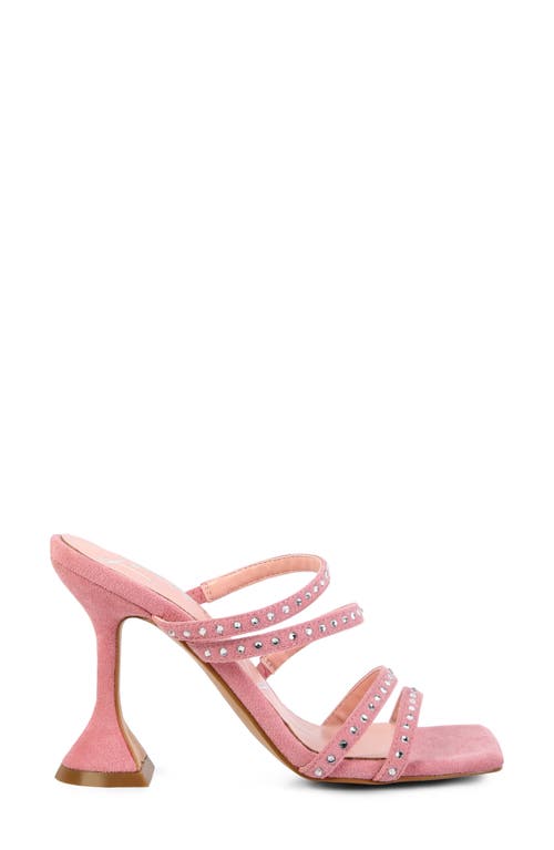 London Rag Face Me Studded Slide Sandal In Pink