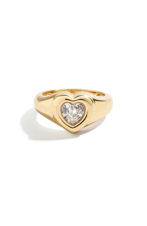 BaubleBar Cubic Zirconia Heart Ring Clear at Nordstrom,
