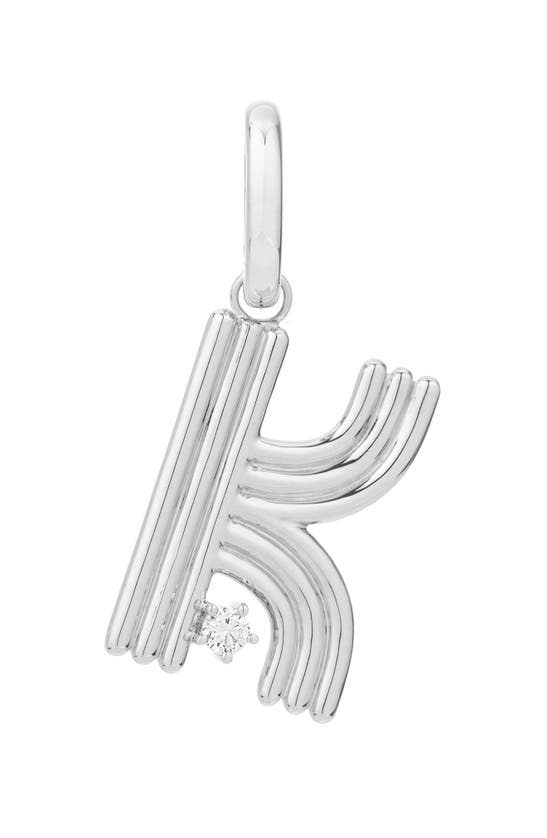 Shop Adina Reyter Groovy Letter Charm Pendant In Silver - K