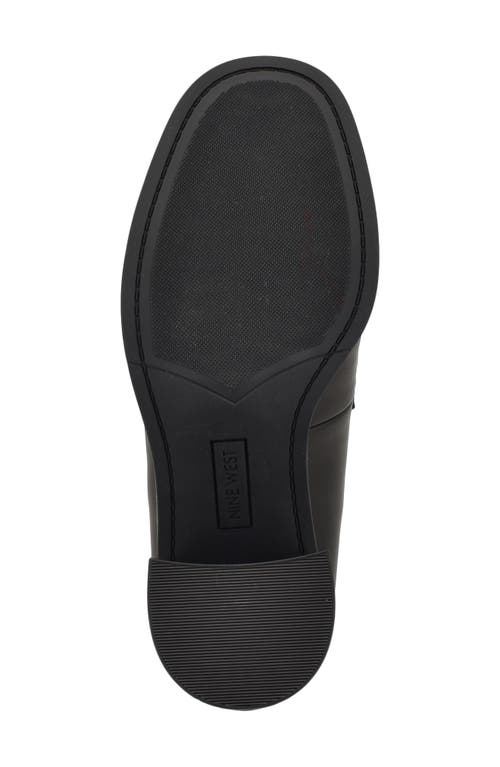 Nine West Women's Koolo Slip-on Round Toe Block Heel Loafers In Black/ Ivory