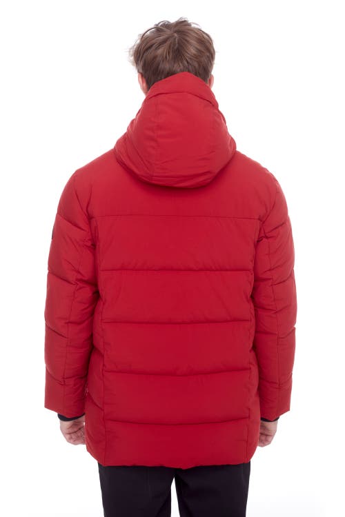 Alpine North Banff Men's Vegan Down (recycled) Mid-weight Quilted Puffer Jacket In Deep Red
